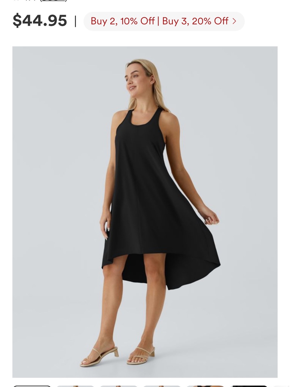 Halara Black Racerback High-Low Swing Dress - Women
